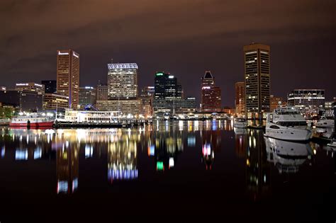 images of baltimore inner harbor at night
