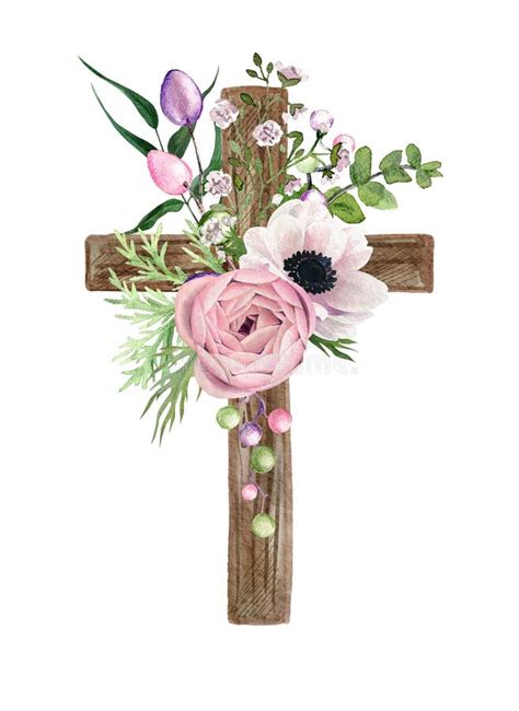 images of easter cross with flowers
