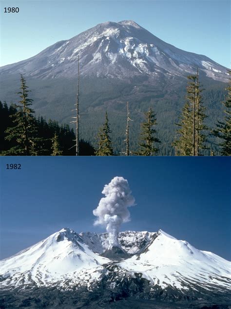 images of volcanic eruption before and after