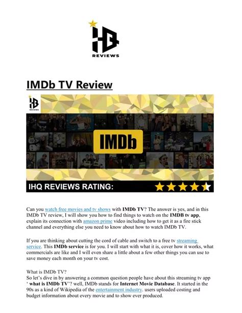 IMDb Movies TV Review on the iPad YouTube