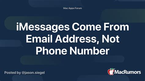 imessage coming from email not phone number