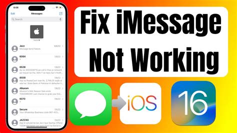 imessage not working after ios 16 update
