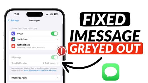 Imessage Send And Receive Grayed Out