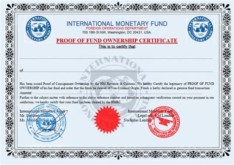imf certificate cost