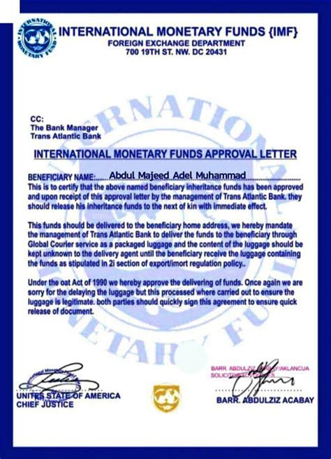 imf letterhead