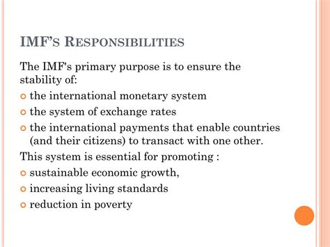 imf responsibilities