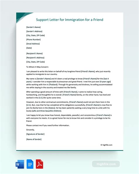 Immigration Letter Of Support For A Friend Uk Cover Letters