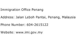 immigration penang contact number