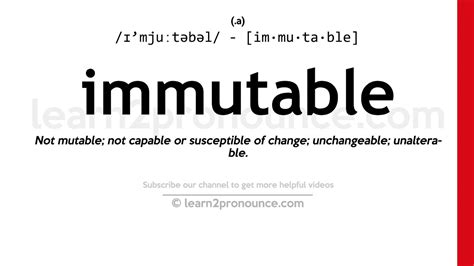 Immutable Definition And Synonyms