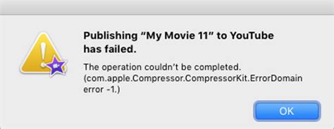imovie export failed cannot encode