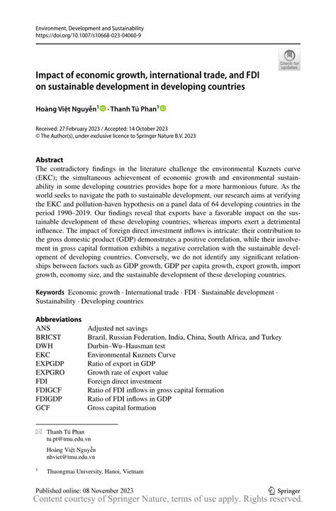 impact of fdi in developing countries