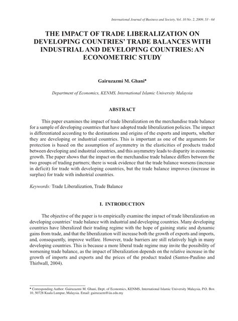 impact of trade liberalization on developing countries