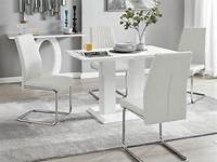 Imperia White Gloss Dining Table & 4 Isco Chairs Furniturebox