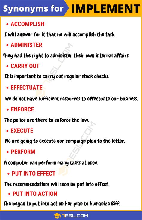 implement meaning synonyms