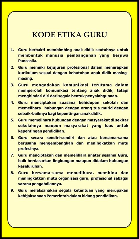 implementasi kode etik guru di indonesia