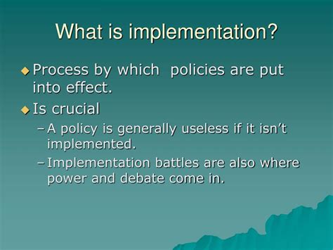 implementation meaning in english with example
