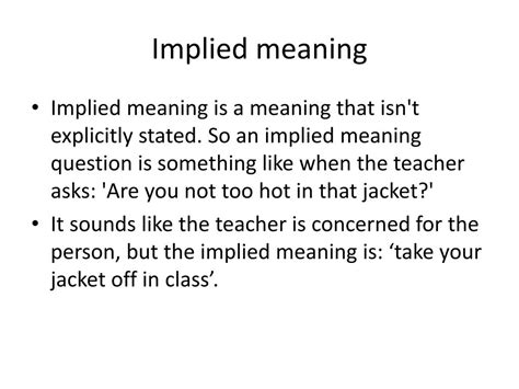 implied meaning examples with answers