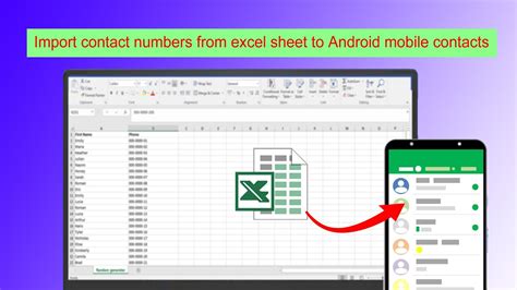 import contacts to android phone from excel