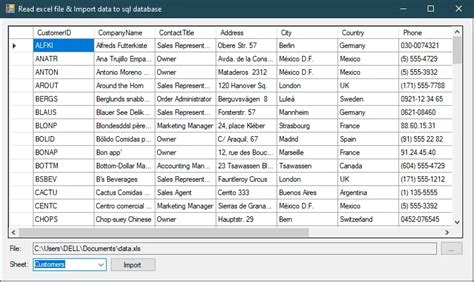 import data from excel to sql server using c# windows application