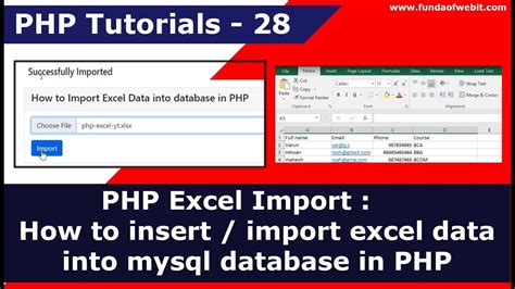 import excel file data into mysql database using php