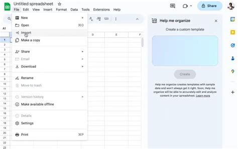 import excel file into google docs