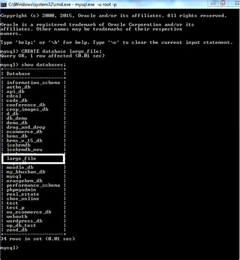 import large database mysql command line