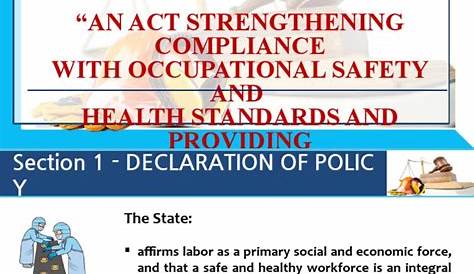 RA 11058 Occupational Safety and Health Law - Seventeenth Congress