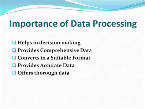 importance of data processing