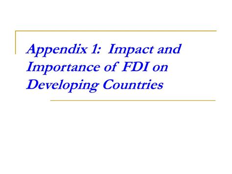importance of fdi for developing countries