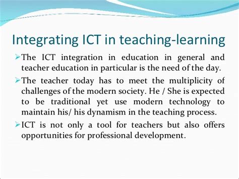 importance of integrating ict in teaching and learning process