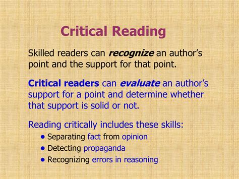 Importance of Reading Critically
