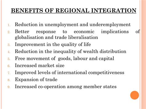 importance of regional economic integration
