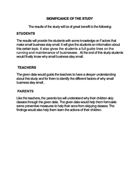 importance of study example