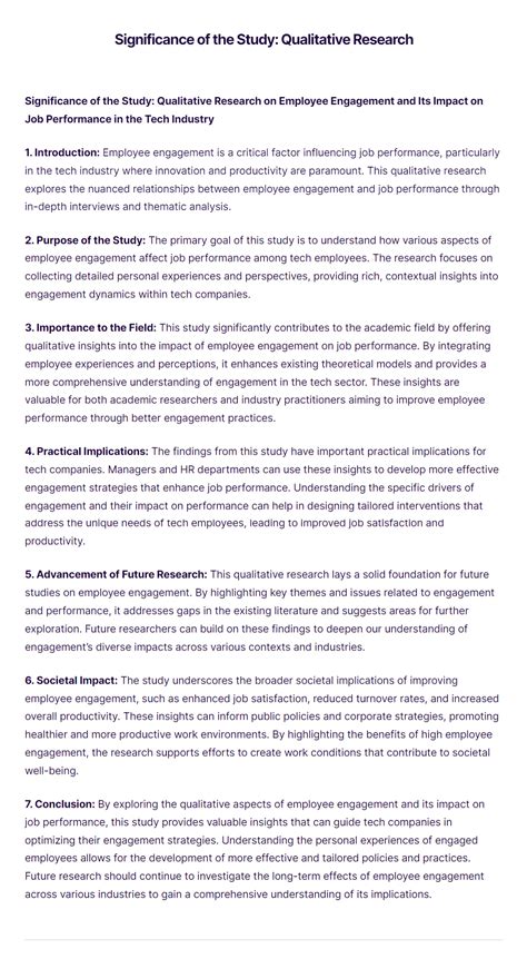 importance of the study in research example qualitative