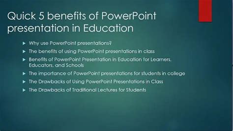 importance of using powerpoint presentation in teaching