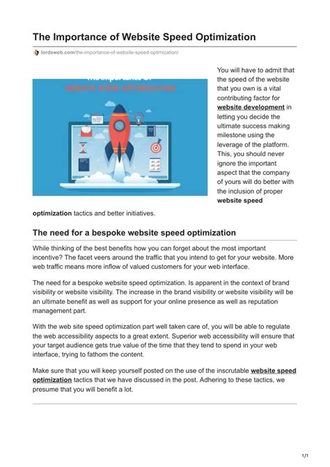 importance of website speed optimization