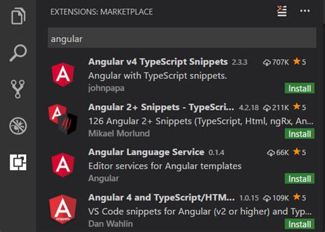 important extensions for angular in visual studio code