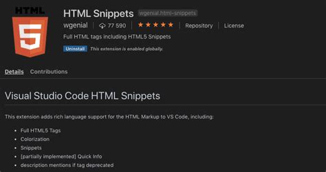 important extensions for visual studio code for html