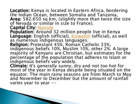 important facts about kenya
