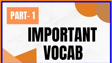 important vocab