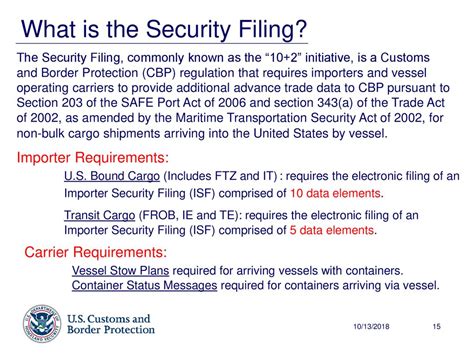 importer security filing and additional carrier requirements