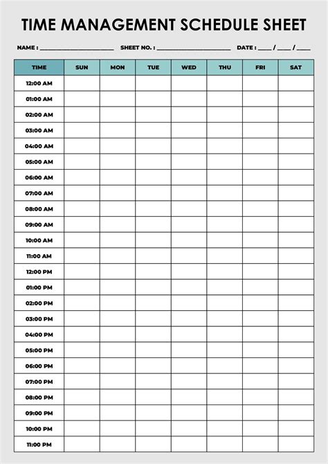 Improved Time Management Printable Calendars
