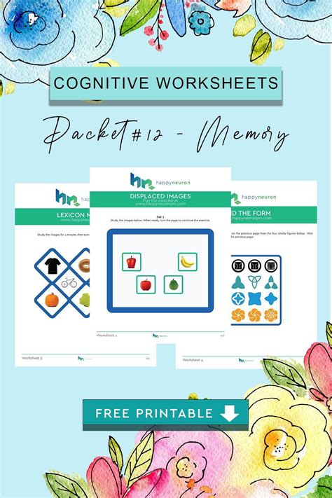Improving Your Memory Exercises Free Printable Improving Your Memory Exercises