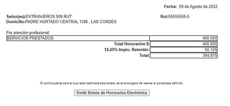 impuesto en boleta de honorarios