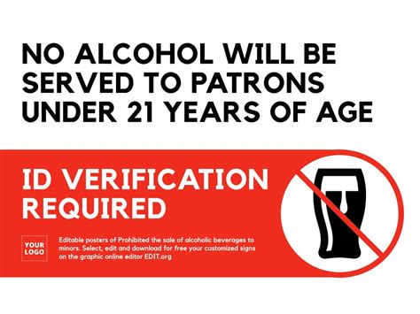 Editable posters of Prohibited the sale of alcoholic drinks to minors