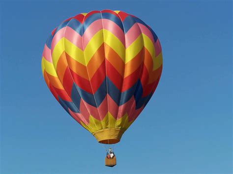 in a hot air balloon