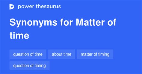 in a matter of time synonym