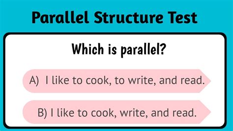 in a sentence what is parallel structure quizlet