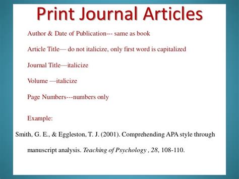 in apa what is italicized in a journal article reference