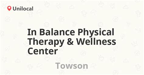 in balance physical therapy towson